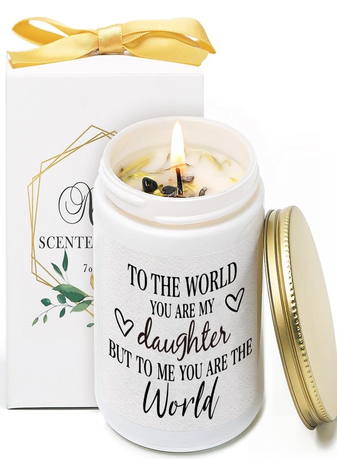 KORMMCO Daughter Christmas Gifts from Mom, You are My World Candle Gifts, Unique Daughter Gift from Mom, Lavender Scented Candle, Mothers Day Graduation Back to School Wedding Bridal Shower Gift - Image 1